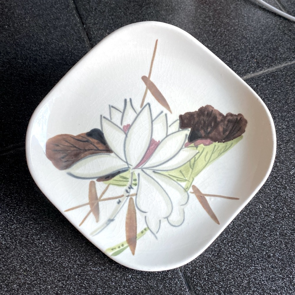 Redwing Pottery Lotus Plate - Vintage